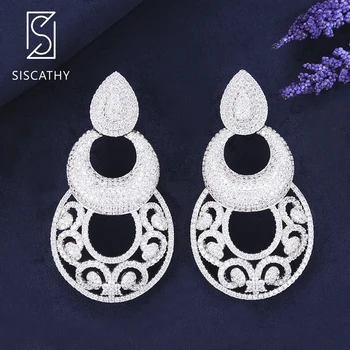 Siscathy Fashion Gourd Shape CZ Earrings African rhinestone Nigerian Bridal Drop Dangle Earrings Wedding Engagement 2019 Jewelry
Siscathy Fashion Gourd Shape CZ Earrings African rhinestone Nigerian Bridal Drop Dangle Earrings Wedding Engagement 2019 Jewelry