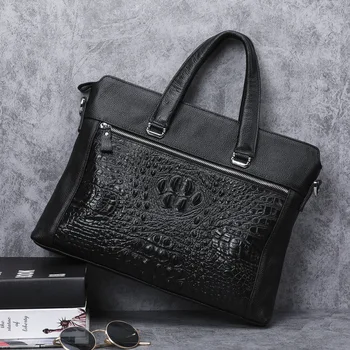 Natural Cow Leather Business Briefcase Luxury Alligator Pattern Genuine Leather Men Handbag
Natural Cow Leather Business Briefcase Luxury Alligator Pattern Genuine Leather Men Handbag