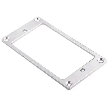 4 Piece Flat Metal Humbucker Pickup Mounting Rings - Silver/Black 
4 Piece Flat Metal Humbucker Pickup Mounting Rings - Silver/Black