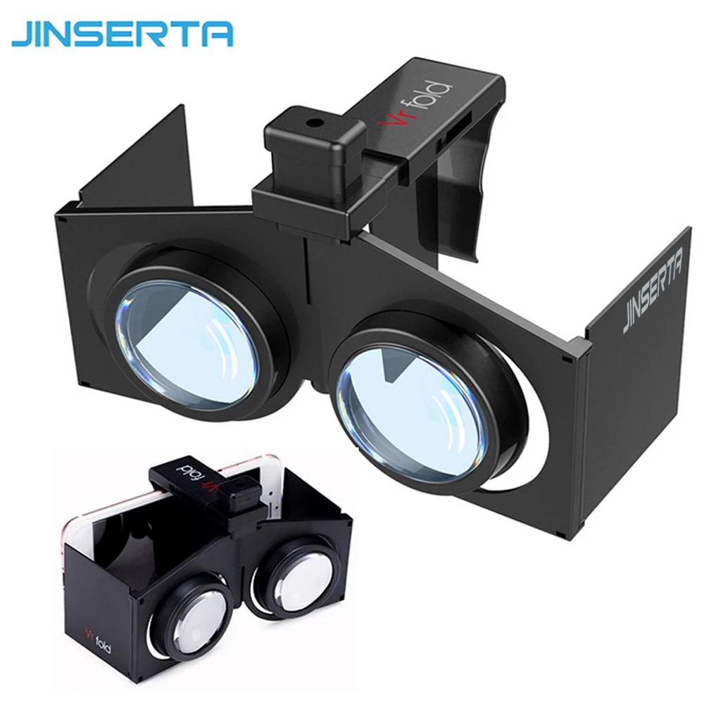 

JINSERTA VR Fold V1 Google Cardboard VR BOX Portable Foldable VR Virtual Reality 3D Glasses Movies Games for Android iOS