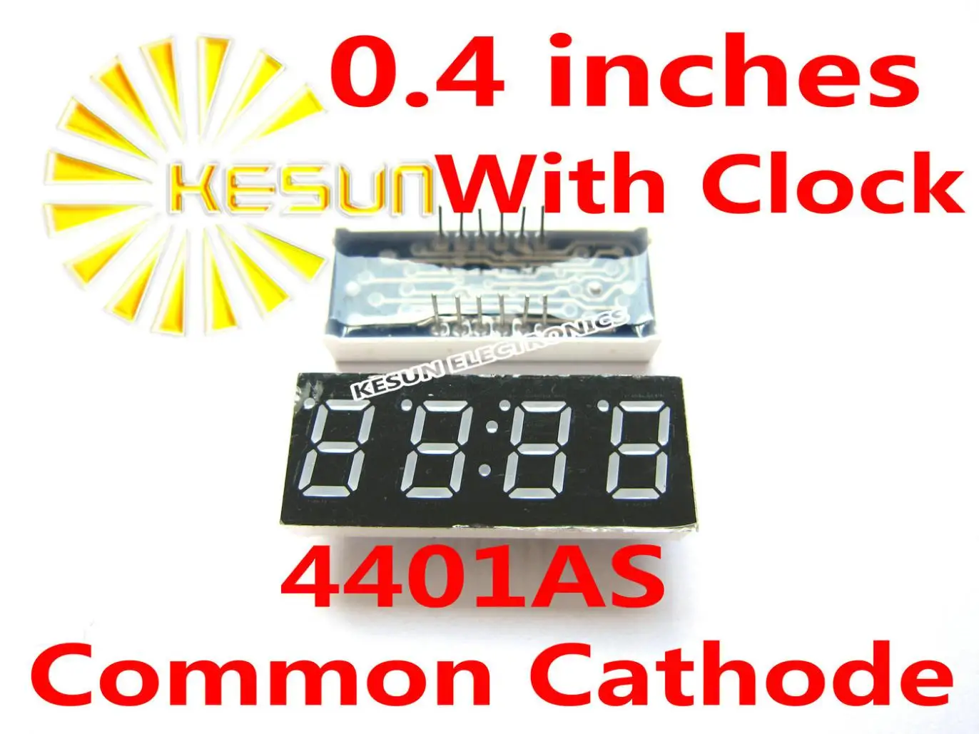 Фото 5PCS x 0.4 inches Red Common Cathode/Anode 4 Digital Tube With Clock LED Display Module 4401AS 4401BS | Электронные компоненты