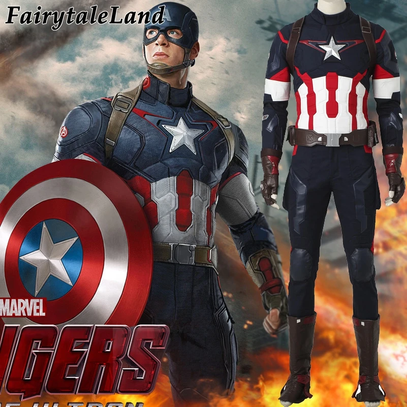Avengers 2 Age of Ultron Captain America costume Superhero Cosplay Halloween costumes adult Men battle uniform Captain America
Avengers 2 Age of Ultron Captain America costume Superhero Cosplay Halloween costumes adult Men battle uniform Captain America