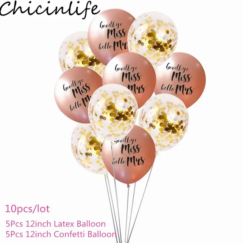 Chicinlife 12inch Goodbye Miss Hello Mrs Latex Balloons Wedding Bachelorette Party Bridal Shower Hen Night Party Bride Supplies
Chicinlife 12inch Goodbye Miss Hello Mrs Latex Balloons Wedding Bachelorette Party Bridal Shower Hen Night Party Bride Supplies