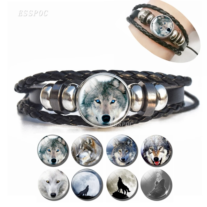 High Quality Men's Wolf Bracelets Hot Selling Wolf charm Leather Bracelets PU leather Bangle Gifts for Men Birthday
High Quality Men's Wolf Bracelets Hot Selling Wolf charm Leather Bracelets PU leather Bangle Gifts for Men Birthday