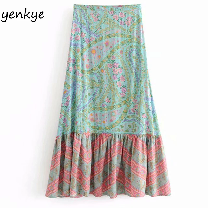 Boho Skirts Womens Floral Printed Holiday Beach Long Skirt Maxi falda Lady Side Zipper High Waist Skirt jupe femme DJF8065
Boho Skirts Womens Floral Printed Holiday Beach Long Skirt Maxi falda Lady Side Zipper High Waist Skirt jupe femme DJF8065