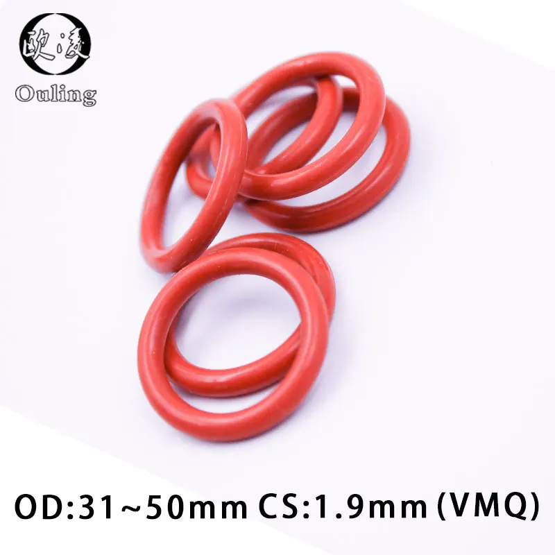 5PCS/lot Silicon Rings Silicone/VMQ O ring 1.9mm Thickness OD31/32/33/34/35/36/38/40/42/45/46/50mm Rubber O-Ring Seal Gasket
5PCS/lot Silicon Rings Silicone/VMQ O ring 1.9mm Thickness OD31/32/33/34/35/36/38/40/42/45/46/50mm Rubber O-Ring Seal Gasket