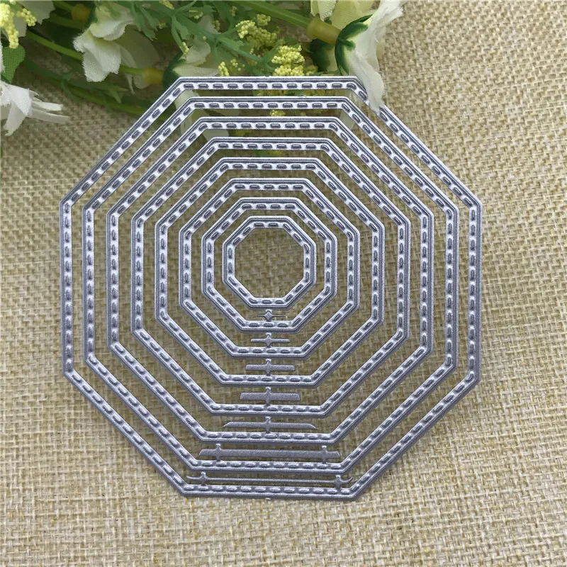 Octagon 8pcs stitched Frame Stencils Die cut Metal Cutting Dies For DIY Scrapbooking Photo Album Decorative
Octagon 8pcs stitched Frame Stencils Die cut Metal Cutting Dies For DIY Scrapbooking Photo Album Decorative