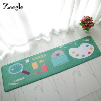 

Zeegle Cartoon Flannel Mats For The Hallway Corridor Mats Non-slip Carpets For Bedroom Bedside Rugs Absorbent Long Kitchen Rugs