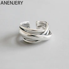 ANENJERY 925 סטרלינג כסף טבעות לנשים בוהמי מתכוונן גיאומטרי סדיר טבעות מוגזמת חידוש תכשיטי S-R406(China)