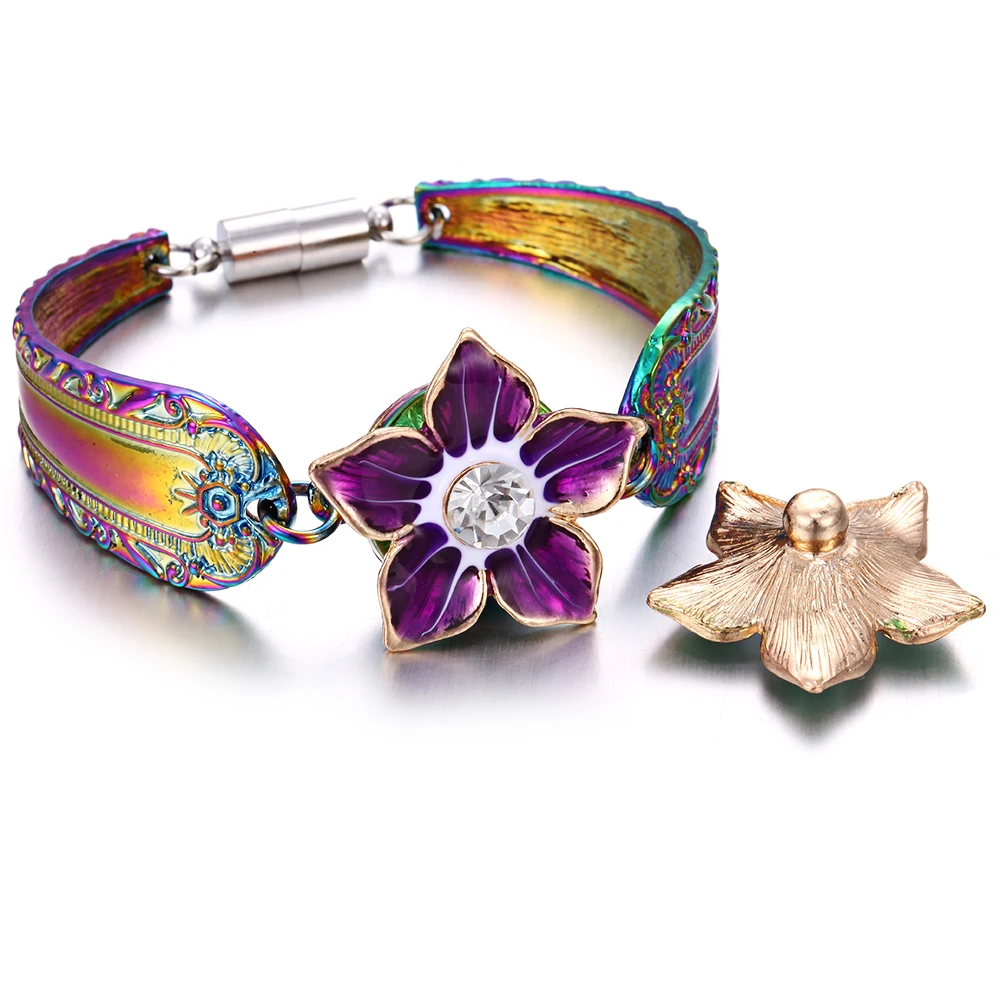 2019 Snap Jewelry Magnet Bohemian Colorful 18mm Metal Snap Button Bracelet for Women Ginger Charm Button Bracelet Cuff Bangle
2019 Snap Jewelry Magnet Bohemian Colorful 18mm Metal Snap Button Bracelet for Women Ginger Charm Button Bracelet Cuff Bangle