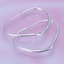 Große Cobwebbing Herz Kreise Hoop ohrringe 925 Reinem silber überzogene de Prata brinco geschenk box Freies Mode Neue Schmuck(China)
