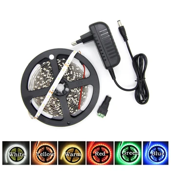 LED Strip Light SMD3528 300LEDs 60 LEDs/m White /Red/Blue/Green/ Warm white Flexible LED Light Rope + 12V 2A 24W Power Adapter
LED Strip Light SMD3528 300LEDs 60 LEDs/m White /Red/Blue/Green/ Warm white Flexible LED Light Rope + 12V 2A 24W Power Adapter