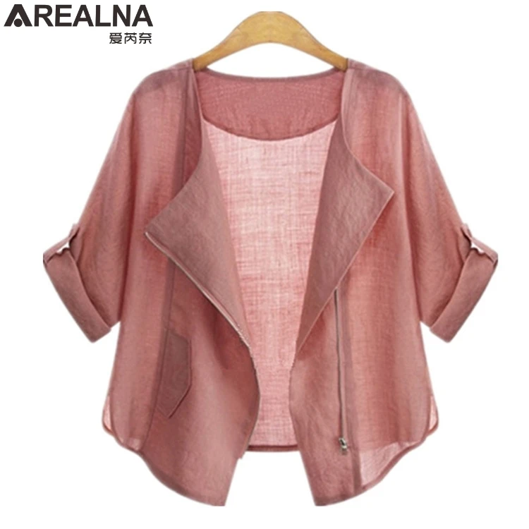 AREALNA autumn Plus Size Clothing zipper kimono cardigan Casual Women's Blouses cotton Shirts for Women Tops blusas femininas
AREALNA autumn Plus Size Clothing zipper kimono cardigan Casual Women's Blouses cotton Shirts for Women Tops blusas femininas