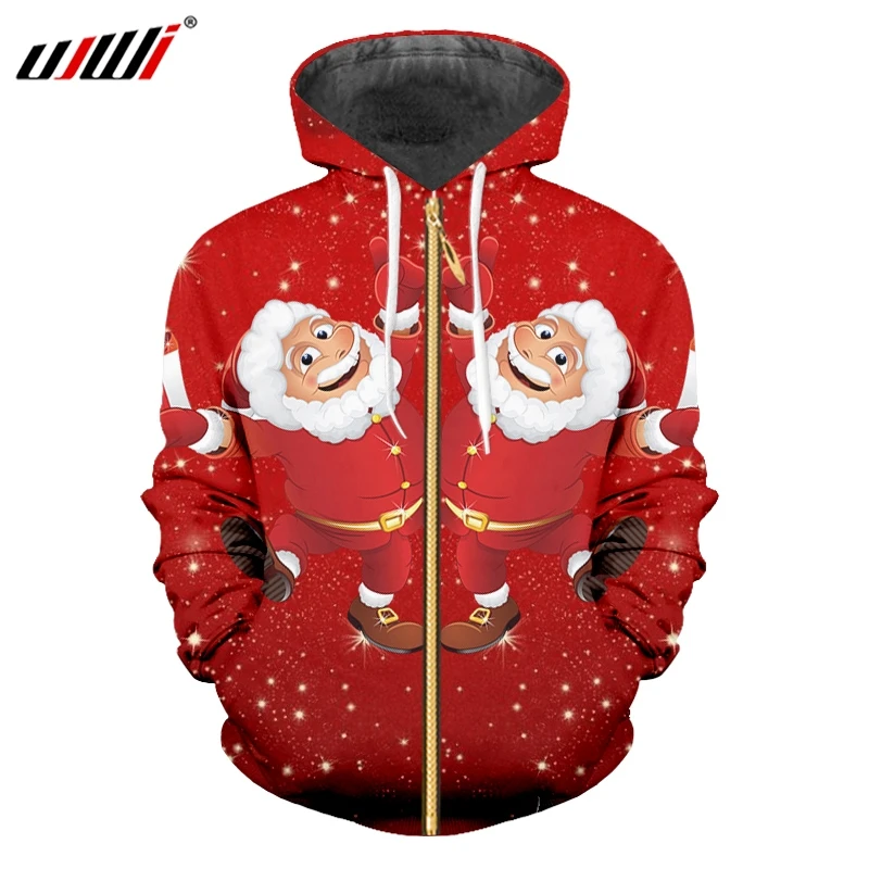 UJWI Snowflake Christmas 3D Printed Lovely Anime Santa Claus Mens Clothing Man Large Size Polyester Zip Hoodies
UJWI Snowflake Christmas 3D Printed Lovely Anime Santa Claus Mens Clothing Man Large Size Polyester Zip Hoodies