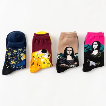 4 Pair/set Retro Women Personality Art Mural Oil Painting World Famous Painting Male Socks Funny Happy Cotton Long Socks Gifts
4 Pair/set Retro Women Personality Art Mural Oil Painting World Famous Painting Male Socks Funny Happy Cotton Long Socks Gifts