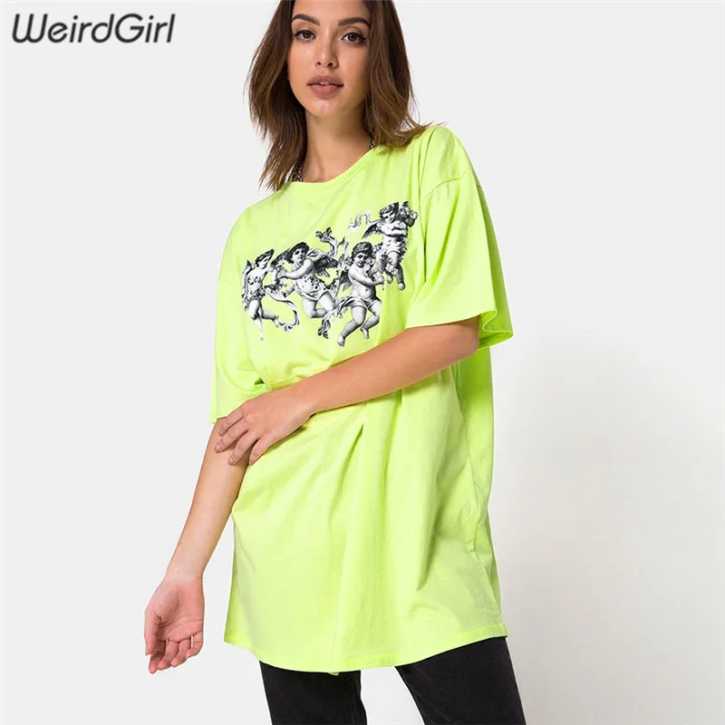 Weirdgirl women baby angel printing t-shirts o-neck half sleeve loose long female tops summer going out green new arrivel 2019
Weirdgirl women baby angel printing t-shirts o-neck half sleeve loose long female tops summer going out green new arrivel 2019