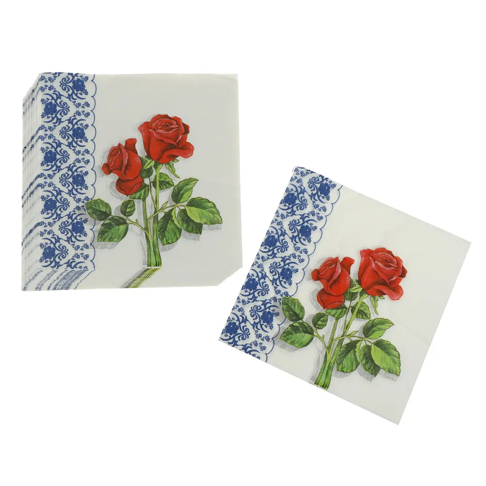 20pcs/pack Disaspoble Rose Flower Paper Napkin Tissue Napkins Decoration Paper Party Tableware Festive Party Supplies
20pcs/pack Disaspoble Rose Flower Paper Napkin Tissue Napkins Decoration Paper Party Tableware Festive Party Supplies