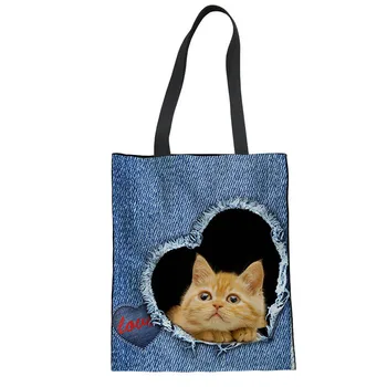 THIKIN 3D Personalized Custom Handbags Canvas Denim Cats Pattern For Girls Magazine Handbags Design Women Shopping Bags Handbags
THIKIN 3D Personalized Custom Handbags Canvas Denim Cats Pattern For Girls Magazine Handbags Design Women Shopping Bags Handbags