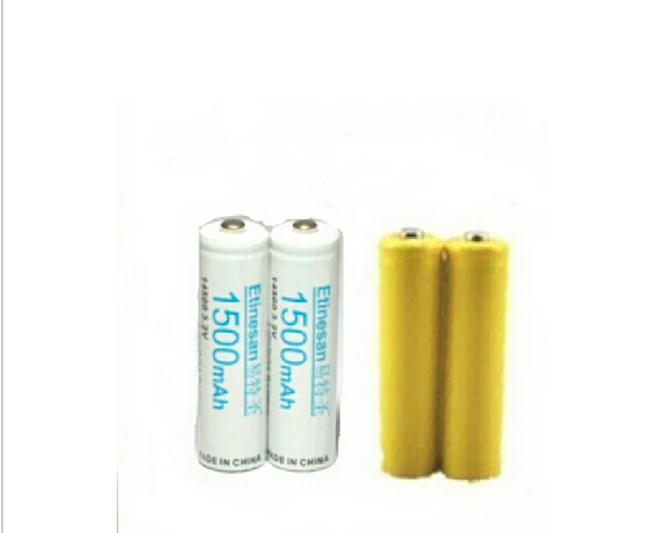 Factory direct sales! 2pcs/lot Etinesan 3.2v 1500mAh 14500 AA LiFePo4 lithium rechargeable battery with dummy fake battery
Factory direct sales! 2pcs/lot Etinesan 3.2v 1500mAh 14500 AA LiFePo4 lithium rechargeable battery with dummy fake battery