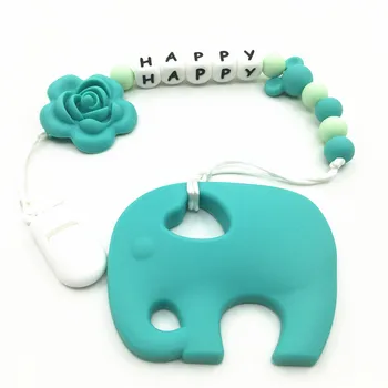 Personalized Name Silicone Teething Pacifier Clips with elephant Silicone teether Pacifier Chain Necklace for Baby Chew Toys
Personalized Name Silicone Teething Pacifier Clips with elephant Silicone teether Pacifier Chain Necklace for Baby Chew Toys