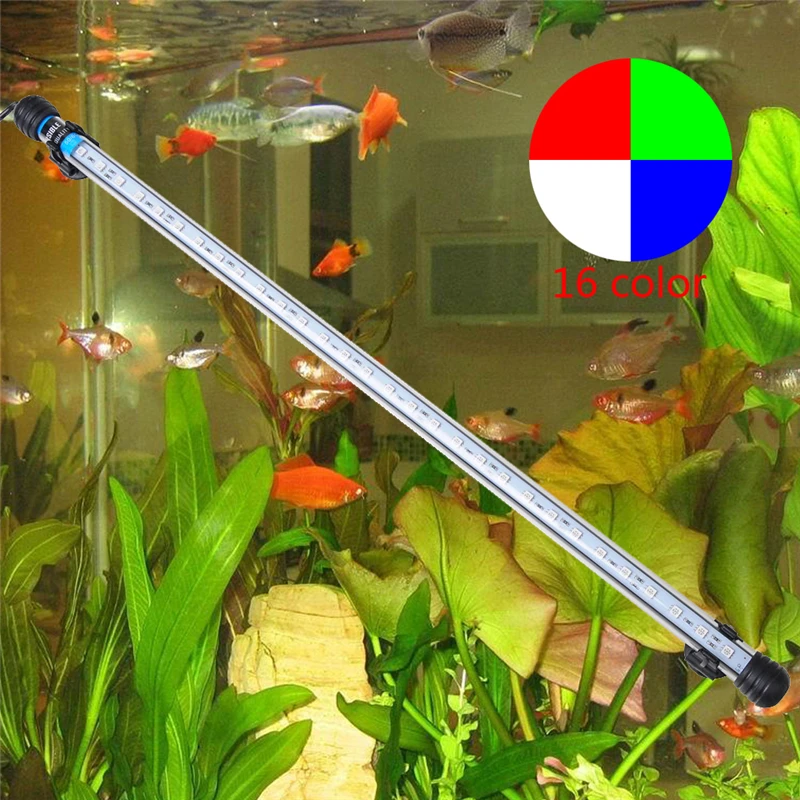 

57CM 6.5W 30LED Fish Tank Aquarium LED Light 5050 SMD RGB Light Bar IP68 Waterproof Submersible Lamp EU Plug Dropshipping