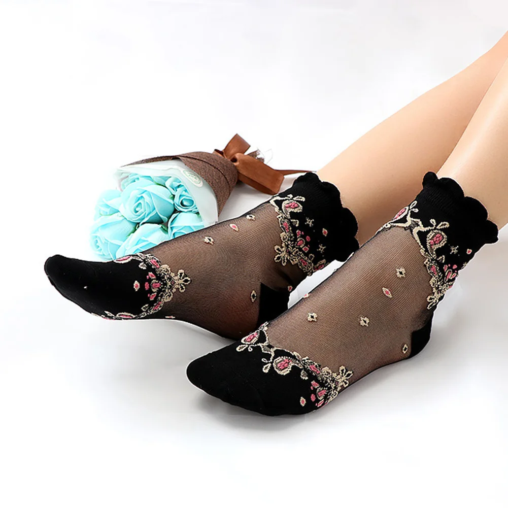 1 Pair Retro Shorts Anti Skid Lace Elastic Women Socks Mesh Flowers Fashion Comfortable Super Thin Sexy Cotton Summer Soft
1 Pair Retro Shorts Anti Skid Lace Elastic Women Socks Mesh Flowers Fashion Comfortable Super Thin Sexy Cotton Summer Soft
