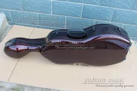 yinfente New 4/4 Size Cello Case Pure Carbon Fiber Strong Light Red Color With Wheel
