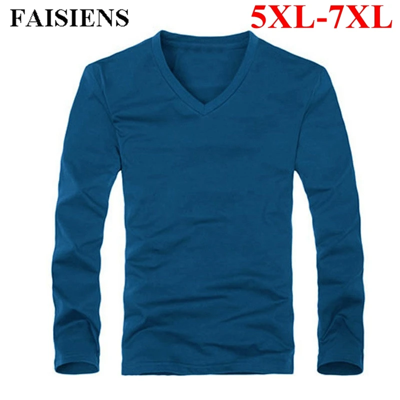 FAISIENS Large Size 7XL V Neck Solid Color T-Shirt Male Long Sleeved Loose Plus Size 6XL 5XL Blue Green Mens Oversized T-Shirt
FAISIENS Large Size 7XL V Neck Solid Color T-Shirt Male Long Sleeved Loose Plus Size 6XL 5XL Blue Green Mens Oversized T-Shirt