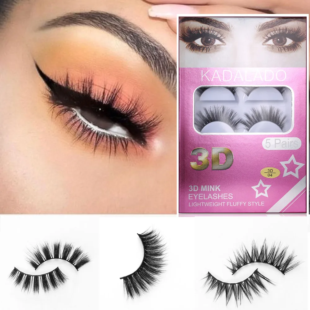 KADALADO 5 Pairs/Lot 3D Mink Hand Made Fake EyeLashes Natural Full Strip Soft Crossing Thick Long False Eyelashes Extensions
KADALADO 5 Pairs/Lot 3D Mink Hand Made Fake EyeLashes Natural Full Strip Soft Crossing Thick Long False Eyelashes Extensions