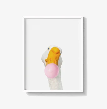 Modern Nordic Goose With Bubble Gum Animal Wall Art Painting Prints Canvas Poster Cartoon Wall Pictures For Kids Room Decor
Modern Nordic Goose With Bubble Gum Animal Wall Art Painting Prints Canvas Poster Cartoon Wall Pictures For Kids Room Decor