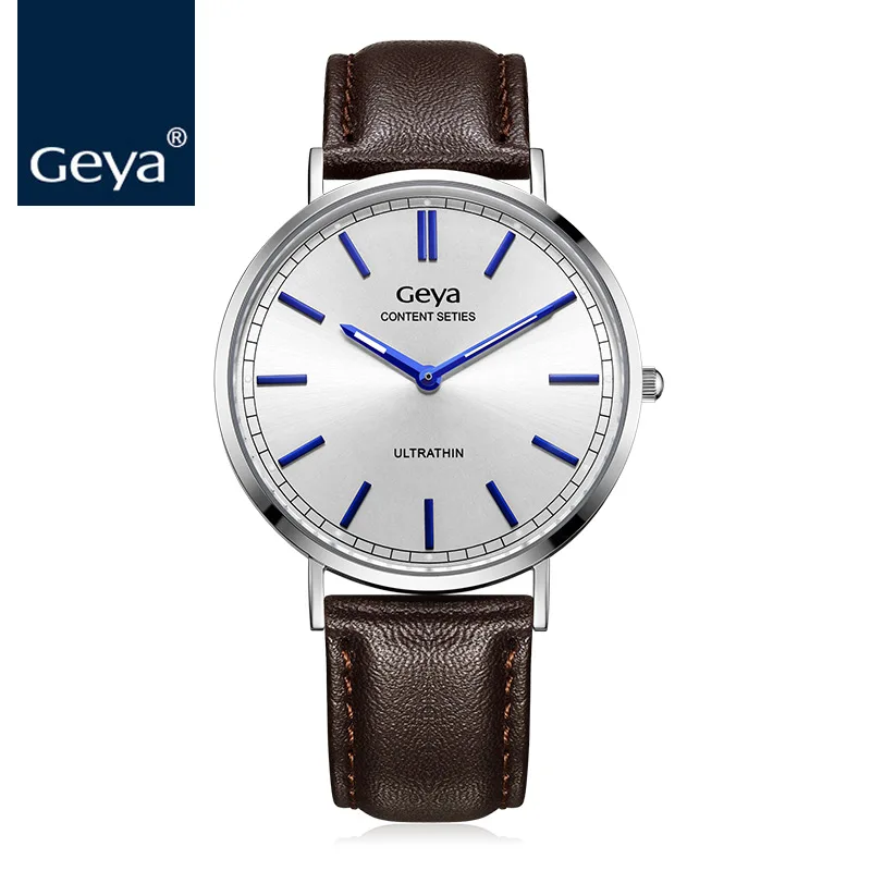 Geya Japan Miyota GL20 Мужские кварцевые наручные часы модные спортивные кожаные мужские