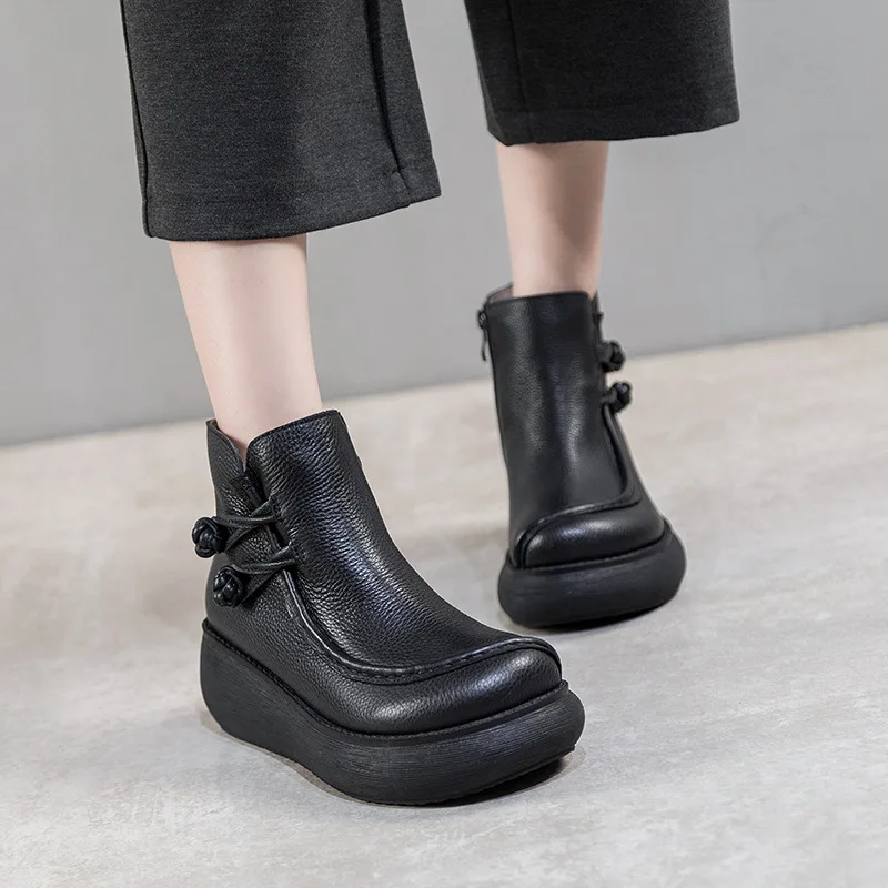Women Ankle Boots Genuine Leather Winter Warm Martin Boots 6 CM High Heels Wedge Shoes Retro Handmade Women Leather Boots Lazy
Women Ankle Boots Genuine Leather Winter Warm Martin Boots 6 CM High Heels Wedge Shoes Retro Handmade Women Leather Boots Lazy
