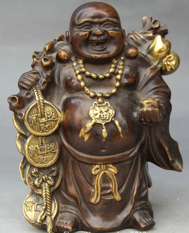 $ $ 7.6" Chinese Bronze Gilt Wealth Money Bag Gourd Happy Laugh Maitreya Buddha Statue
$ $ 7.6" Chinese Bronze Gilt Wealth Money Bag Gourd Happy Laugh Maitreya Buddha Statue
