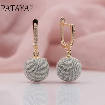 PATAYA New Multicolor 585 Rose Gold Micro-wax Inlay Natural Zircon Hairball Long Dangle Earrings Women Wedding Party Jewelry
PATAYA New Multicolor 585 Rose Gold Micro-wax Inlay Natural Zircon Hairball Long Dangle Earrings Women Wedding Party Jewelry