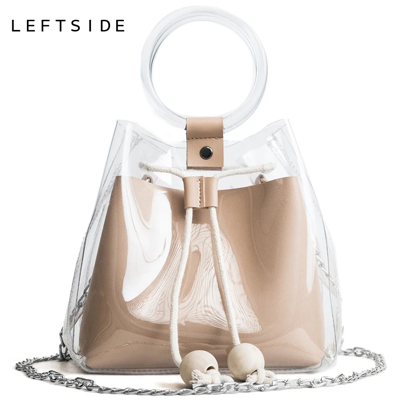 LEFTSIDE 2PCS/SET Composite Bag 2018 Beach Tote Bags Women Small Drawstring Bucket Transparent Handbags With Round Ring Handle
LEFTSIDE 2PCS/SET Composite Bag 2018 Beach Tote Bags Women Small Drawstring Bucket Transparent Handbags With Round Ring Handle