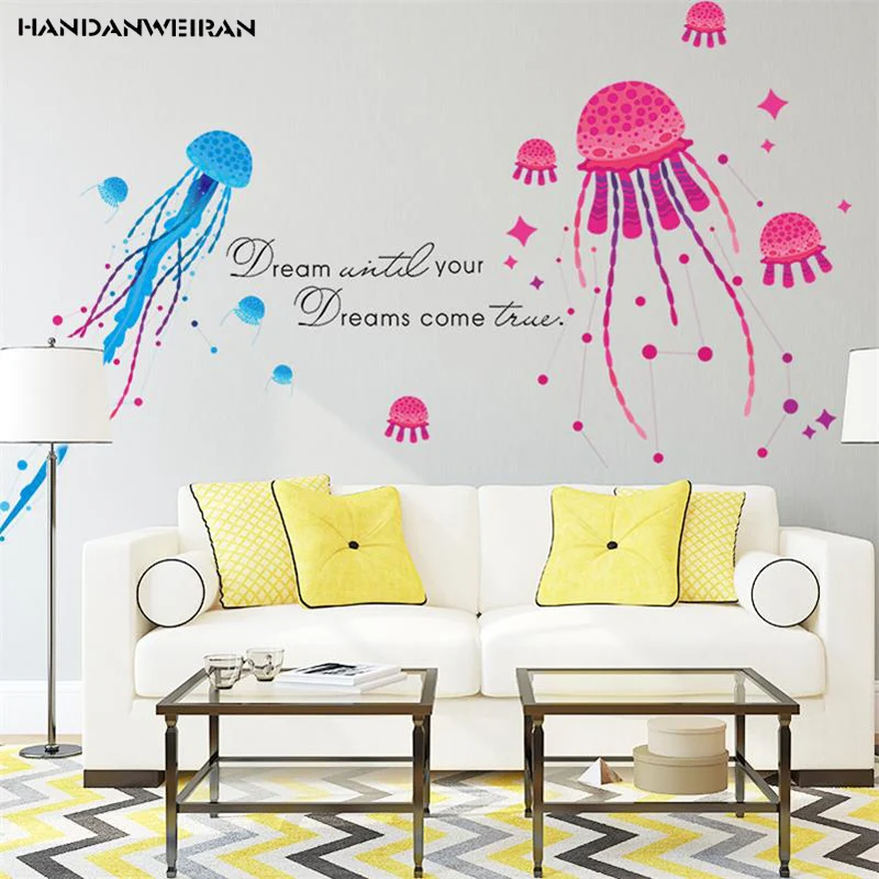 Underwater World of red and blue jellyfish stickers optional bathroom decoration vinyl Home Furnishing Decorative Wall Stickers
Underwater World of red and blue jellyfish stickers optional bathroom decoration vinyl Home Furnishing Decorative Wall Stickers