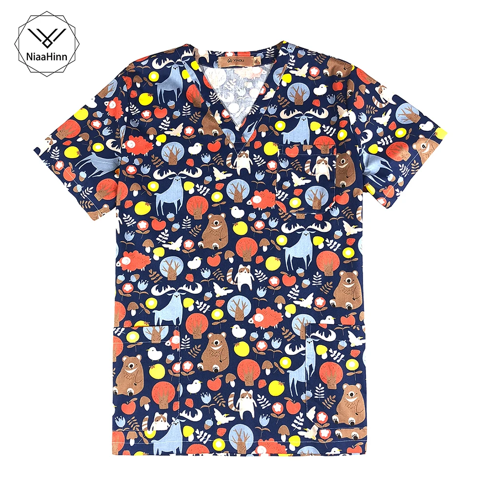Women Medical Uniforms Beauty Salon Nursing Clothes Short Sleeve Work Wear V Neck Cartoon Print Summer scrubs Nurse Pharmacy
Women Medical Uniforms Beauty Salon Nursing Clothes Short Sleeve Work Wear V Neck Cartoon Print Summer scrubs Nurse Pharmacy