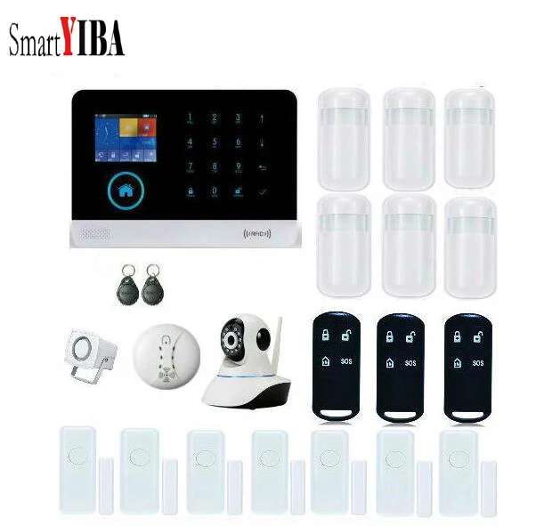 SmartYIBA Intelligent WIFI GSM Dual-Network Burglar Alarm system for Home Security Protection Alarm System With IP Camera
SmartYIBA Intelligent WIFI GSM Dual-Network Burglar Alarm system for Home Security Protection Alarm System With IP Camera