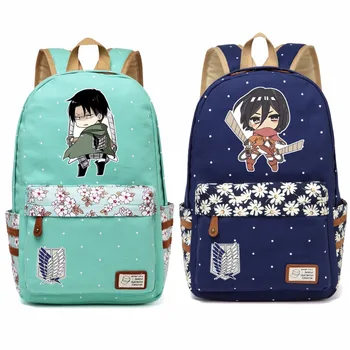 WISHOT Anime Attack on Titan Eren Mikasa Backpack For Women Girls Cute Canvas bag Flowers wave point backpack travel bag
WISHOT Anime Attack on Titan Eren Mikasa Backpack For Women Girls Cute Canvas bag Flowers wave point backpack travel bag