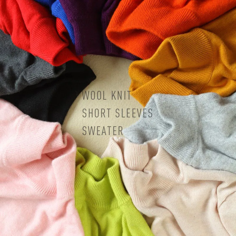 2018 Women's Wool Knit High Ribbed O-neck Short Sleeve Knitted Pullover Short Sleeve Base Wool Blend Sweater Women Knit-Tee Summ
2018 Women's Wool Knit High Ribbed O-neck Short Sleeve Knitted Pullover Short Sleeve Base Wool Blend Sweater Women Knit-Tee Summ