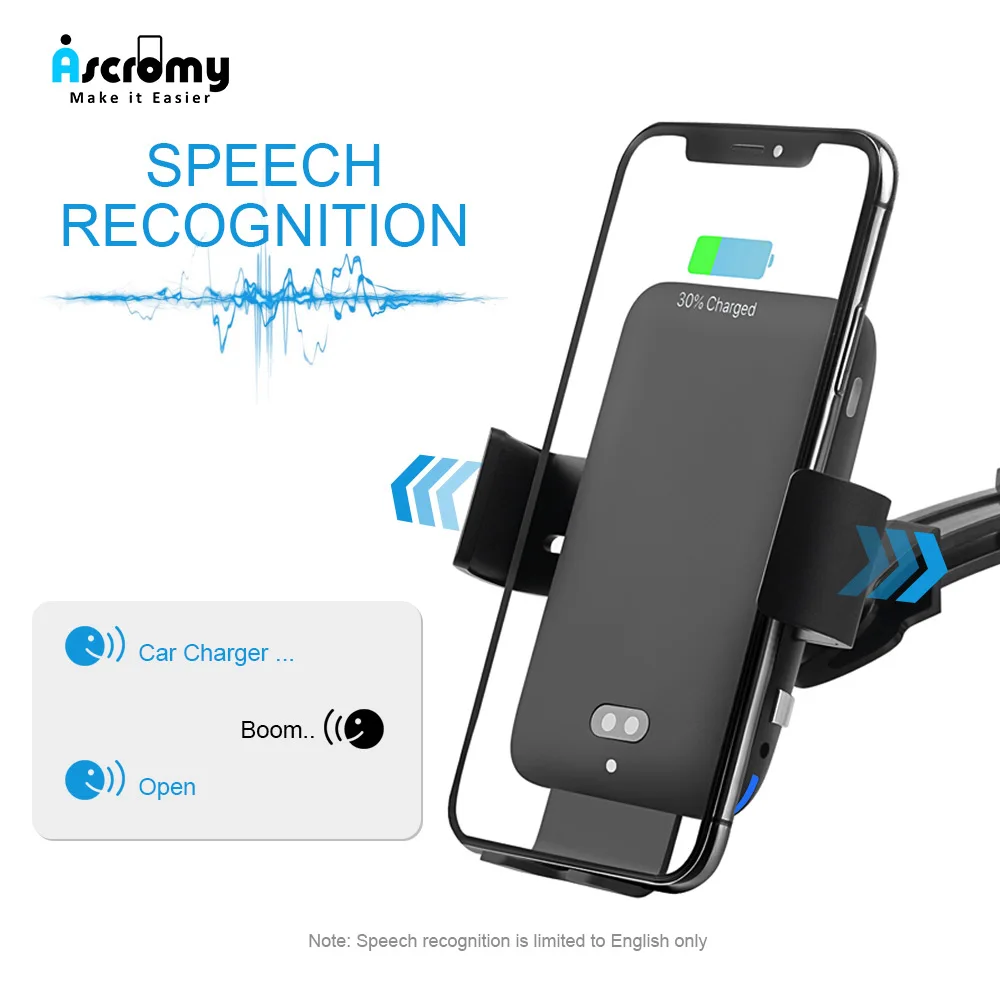 Ascromy Car Wireless Charger Holder For Samsung Huawei 15W Fast Charging Auto Clamping Car Mount Voice control Infrared Sensor
Ascromy Car Wireless Charger Holder For Samsung Huawei 15W Fast Charging Auto Clamping Car Mount Voice control Infrared Sensor