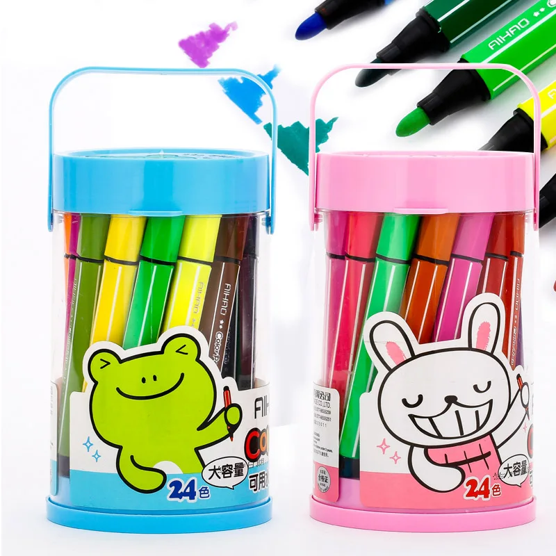 Cute Stationery Kawaii 12/18/24 Colors Cartoon Watercolor Pen Washable Water Marker Pen For Anime Painting Drawing Art Supplies
Cute Stationery Kawaii 12/18/24 Colors Cartoon Watercolor Pen Washable Water Marker Pen For Anime Painting Drawing Art Supplies
