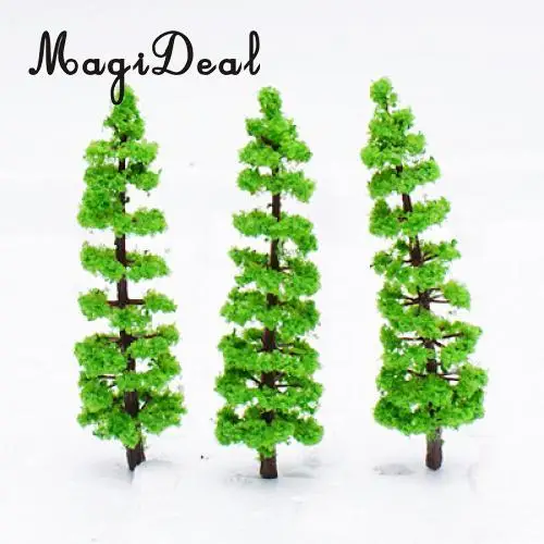 10Pcs/Pack Model Fir Tree Train Track Park Garden Yard Plastic Trunks Set Green Scenery Landscape HO N