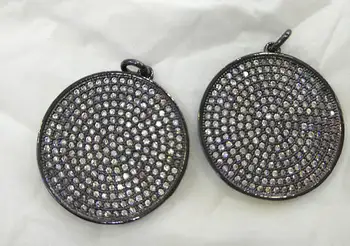 28-40mm Gunmetal Diamond Crystal 2pcs CZ Micro Crystal Pave Diamond Pendant gunmetal Jewelry Focal Round Disc Evil Jewelry beads
28-40mm Gunmetal Diamond Crystal 2pcs CZ Micro Crystal Pave Diamond Pendant gunmetal Jewelry Focal Round Disc Evil Jewelry beads