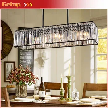 American Style K9 Crystal Pendant Light Iron Retro Crystal Rectangular Lamps for Dining room Living Room Restaurant Bedroom LED
American Style K9 Crystal Pendant Light Iron Retro Crystal Rectangular Lamps for Dining room Living Room Restaurant Bedroom LED
