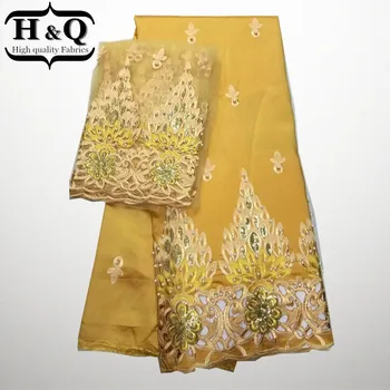 Yellow color 5yards African George Fabric+2yards French Net Lace Sets High Quality George With Blouse For Nigerian Wedding LY-4
Yellow color 5yards African George Fabric+2yards French Net Lace Sets High Quality George With Blouse For Nigerian Wedding LY-4