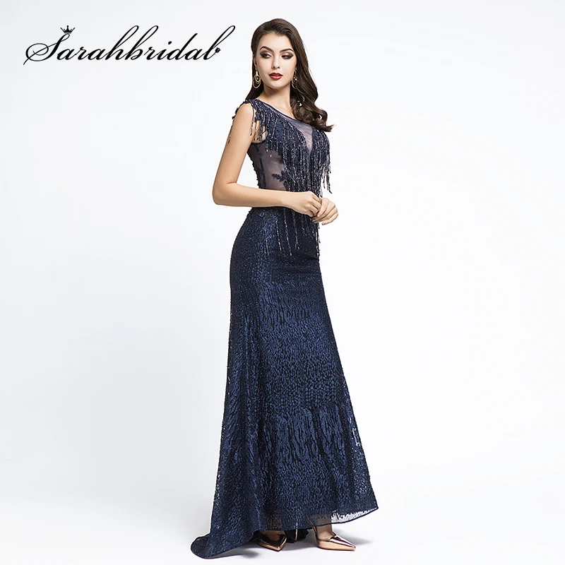 Long Evening Party Dresses 2019 Navy Blue O-neck Beaded Lace Applique Sleeveless Close Back Floor Length Prom Formal Gown CC5482
Long Evening Party Dresses 2019 Navy Blue O-neck Beaded Lace Applique Sleeveless Close Back Floor Length Prom Formal Gown CC5482
