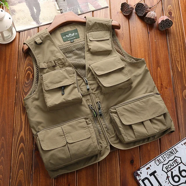 Brand Vest Men Multi Pockets Thin Summer Mesh Vest Sleeveless Jacket Waistcoat Men Journalist Photography vest
Brand Vest Men Multi Pockets Thin Summer Mesh Vest Sleeveless Jacket Waistcoat Men Journalist Photography vest
