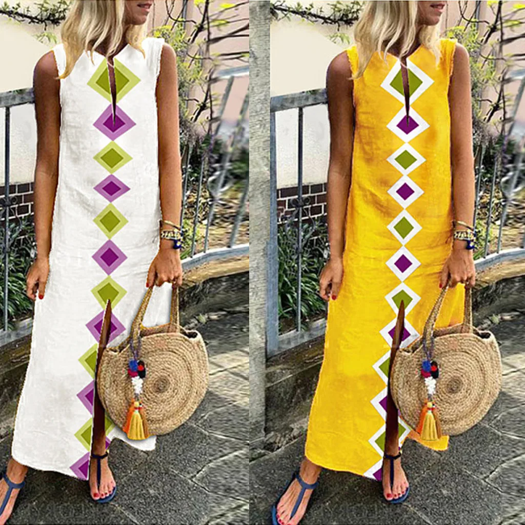 Summer Women Dress Female Printed Sleeveless V-neck Maxi Dress Casual Split Hem Baggy Kaftan Long Dress Beach Sundress 2019 #E
Summer Women Dress Female Printed Sleeveless V-neck Maxi Dress Casual Split Hem Baggy Kaftan Long Dress Beach Sundress 2019 #E