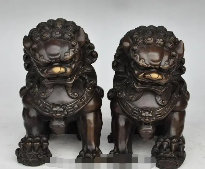 S04033 7" Chinese Fengshui Bronze Foo Fu Dog Guardion Door Gate Lion Leo Pair Statue (B0413)
S04033 7" Chinese Fengshui Bronze Foo Fu Dog Guardion Door Gate Lion Leo Pair Statue (B0413)